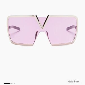Valentino Garavani V-romask Gold Pink Sunglasses